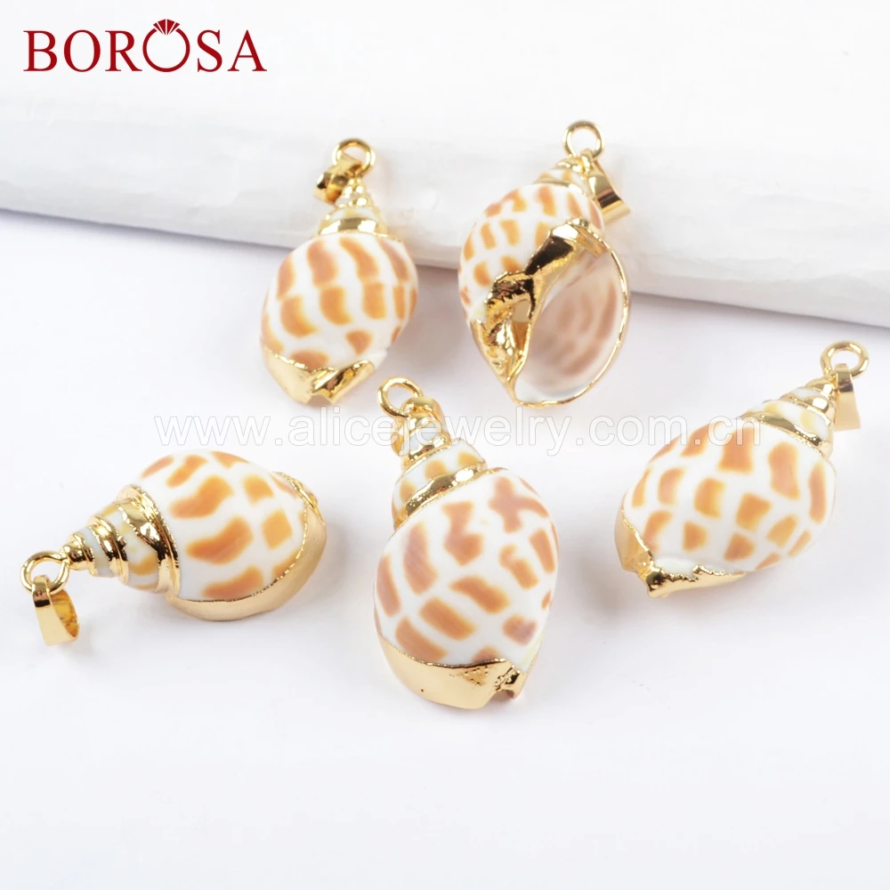 BOROSA Design 10/20PCS Gold Color Trim Natural Conch Shell Pendant Beads Shell Jewelry For Necklace for Earrings Jewelry G1658
BOROSA Design 10/20PCS Gold Color Trim Natural Conch Shell Pendant Beads Shell Jewelry For Necklace for Earrings Jewelry G1658