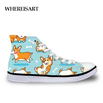 WHEREISART Kawaii Corgis Dog Printed Women Sneakers Fashion Vulcanized Shoes High Top Casual Canvas Shoes Flats Tenis Feminino
WHEREISART Kawaii Corgis Dog Printed Women Sneakers Fashion Vulcanized Shoes High Top Casual Canvas Shoes Flats Tenis Feminino