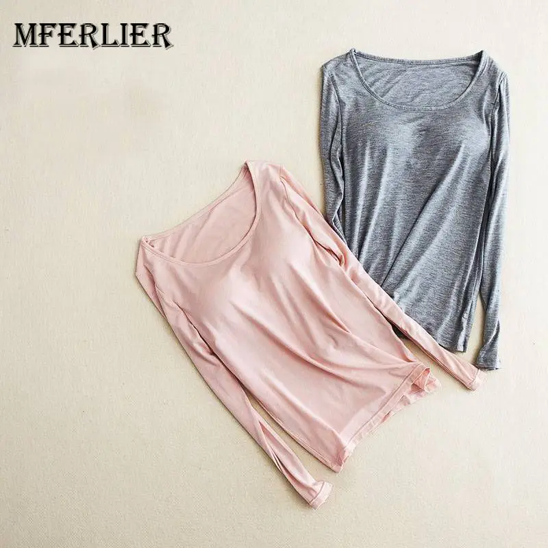Mferlier Autumn Summer Basic T Shirt Women Solid O Neck Long Sleeve Wine Red Black White Padded Female T Shirt
Mferlier Autumn Summer Basic T Shirt Women Solid O Neck Long Sleeve Wine Red Black White Padded Female T Shirt