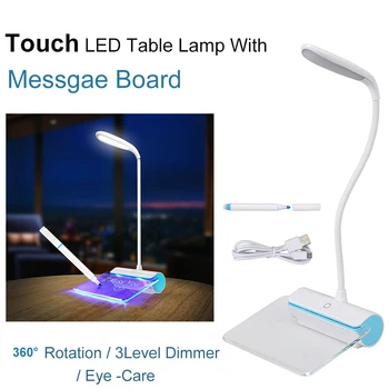 Portable Touch Control Night light Table lamp with Fluorescent Message Board 3-Mode Brightness USB Port Eye care Book Lamp 
Portable Touch Control Night light Table lamp with Fluorescent Message Board 3-Mode Brightness USB Port Eye care Book Lamp
