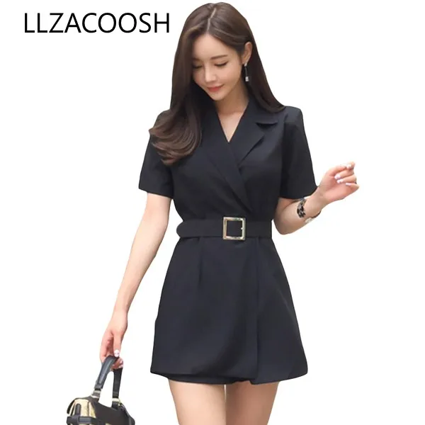 Formal Office Lady Jumpsuits Suit Design Playsuits 2019 Spring Short Sleeve Women Jumpsuits Belted Shorts Romper
Formal Office Lady Jumpsuits Suit Design Playsuits 2019 Spring Short Sleeve Women Jumpsuits Belted Shorts Romper