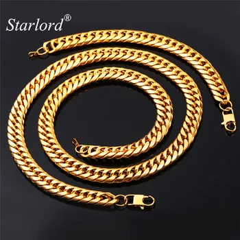 Starlord Cuban/Curb Bracelet Necklace Set Gold Color/Stainless Steel Hip Hop Big Heavy Cool 28'' Chain Men's Jewelry GNH1150
Starlord Cuban/Curb Bracelet Necklace Set Gold Color/Stainless Steel Hip Hop Big Heavy Cool 28'' Chain Men's Jewelry GNH1150
