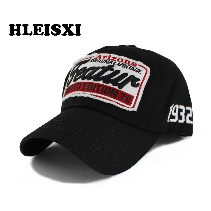 

HLEISXI New Fashion Adult Women Baseball Caps Letter Washed Summer Adjustable Men Cotton Caps Snapback Lady Casual Hat HBA-022
