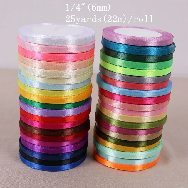 Selling 6mm 1/4" Single Face Satin Party Wedding Decoration Gift Wrapping Christmas tape DIY Material Supplies (25 Yards/roll )
Selling 6mm 1/4" Single Face Satin Party Wedding Decoration Gift Wrapping Christmas tape DIY Material Supplies (25 Yards/roll )