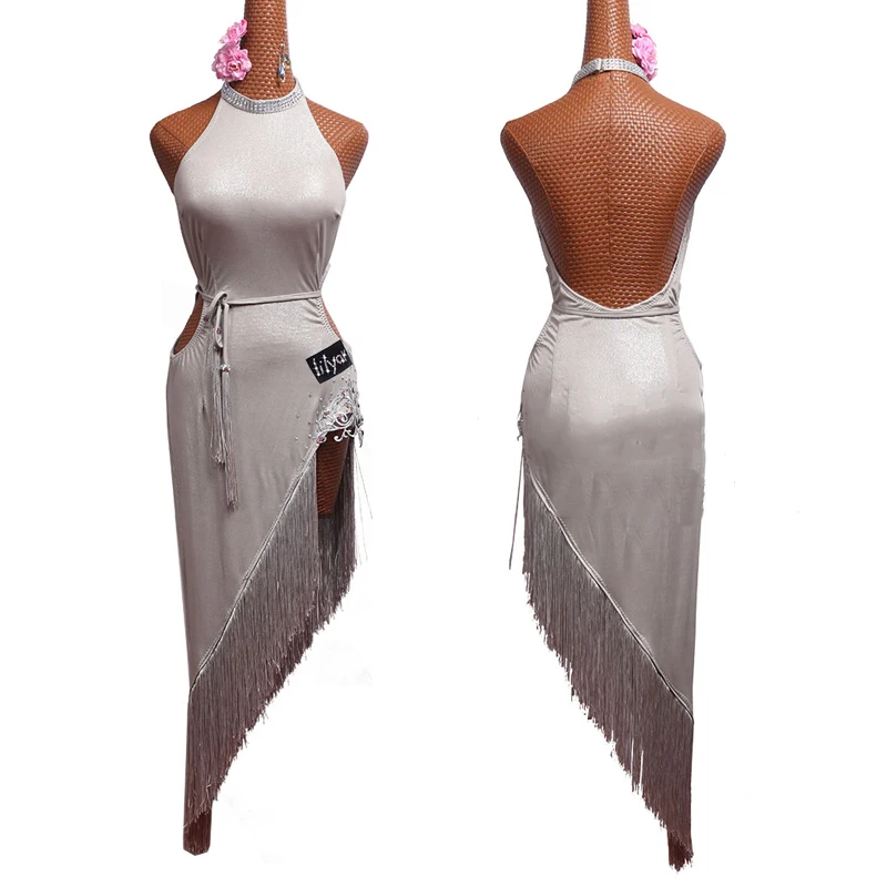 New Dress Latin Women Dance Costume Silver Tassel Dress Strapless Shoulder Tango Dress Professional Female Latin Dress BL1989
New Dress Latin Women Dance Costume Silver Tassel Dress Strapless Shoulder Tango Dress Professional Female Latin Dress BL1989