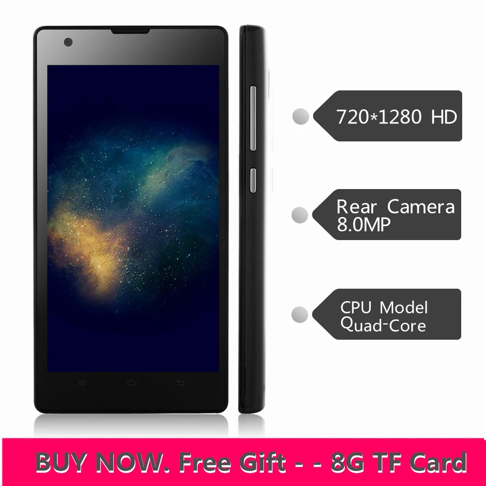 Mobile Phones Quad Core MTK Android smartphones 1280x720 HD Screen display 8MP Real Camera ROM 8G + 8G TF Gift
Mobile Phones Quad Core MTK Android smartphones 1280x720 HD Screen display 8MP Real Camera ROM 8G + 8G TF Gift