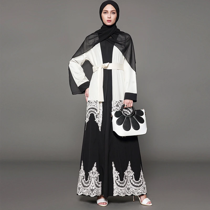 Plus Size White Black Abaya Kimonos Musulmane Women Long Lace Maxi Cardigan Dubai Turkish Islamic Arab Prayer Clothing No Hijabs
Plus Size White Black Abaya Kimonos Musulmane Women Long Lace Maxi Cardigan Dubai Turkish Islamic Arab Prayer Clothing No Hijabs