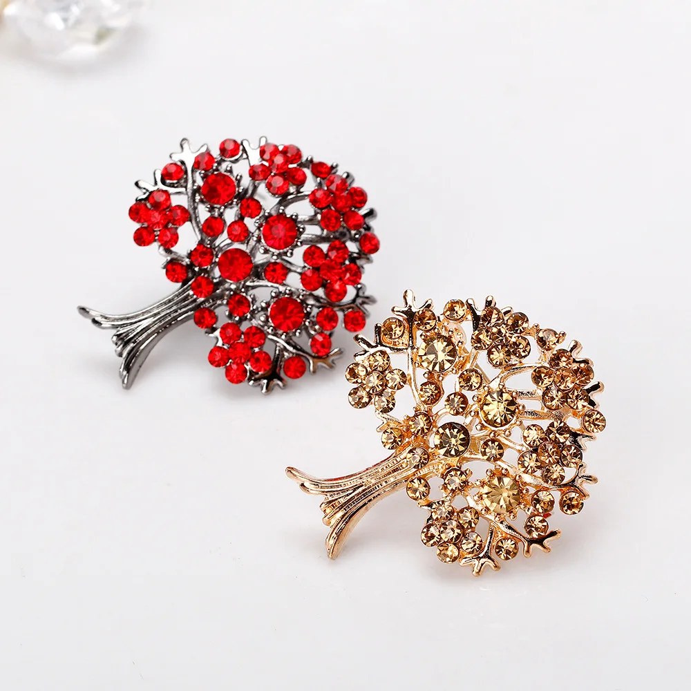CHUKUI Rhinestone Pin Broches Badges Tree Pins and Brooches for Women Clothing Metal bijouterie Brooch Vintage Badge (7)