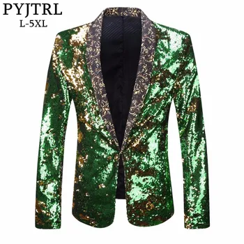 PYJTRL Men Plus Size Double-Color Green Blue Silver Gold Red Black Sequins Blazer Singer Costume Prom Wedding Suit Jacket Outfit
PYJTRL Men Plus Size Double-Color Green Blue Silver Gold Red Black Sequins Blazer Singer Costume Prom Wedding Suit Jacket Outfit