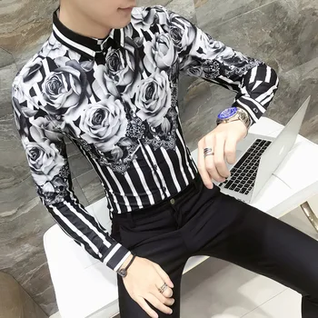 2019 Spring Floral Shirt Men Brand New Men Shirt Long Sleeve Simple Gentlemen Streetwear Mens Shirts Casual Slim Fit Prom Tuxedo
2019 Spring Floral Shirt Men Brand New Men Shirt Long Sleeve Simple Gentlemen Streetwear Mens Shirts Casual Slim Fit Prom Tuxedo
