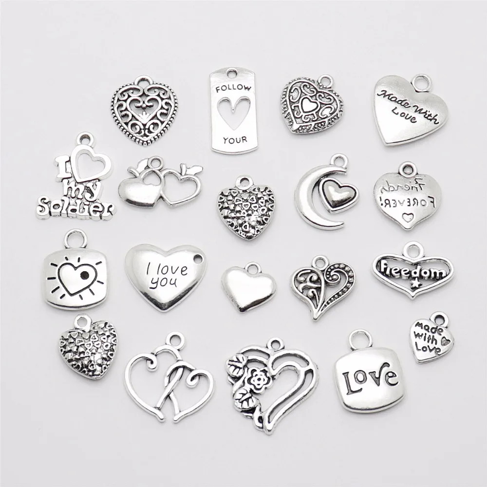 Mix 50pcs Antique Silver Heart Charms Metal Jewelry Findings fit DIY bracelet necklace pendant jewelry making
Mix 50pcs Antique Silver Heart Charms Metal Jewelry Findings fit DIY bracelet necklace pendant jewelry making