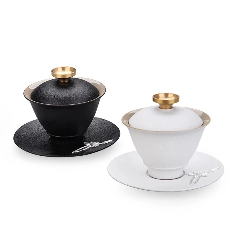 Teaware New Copper Cover Tea Bowl 180ml Ceramic Teapot Kettle Tea Ceremony Gaiwan Porcelain Chinese Kung Fu Tea Set
Teaware New Copper Cover Tea Bowl 180ml Ceramic Teapot Kettle Tea Ceremony Gaiwan Porcelain Chinese Kung Fu Tea Set