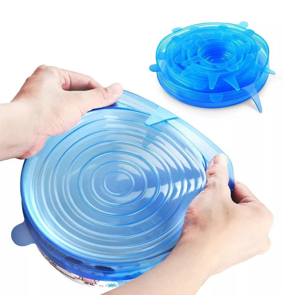 6PCS Reusable Silicone Stretch Lids Universal Silicone Food Wrap Silicone Cover for Pans Food Cooking Kitchen Accessories
6PCS Reusable Silicone Stretch Lids Universal Silicone Food Wrap Silicone Cover for Pans Food Cooking Kitchen Accessories