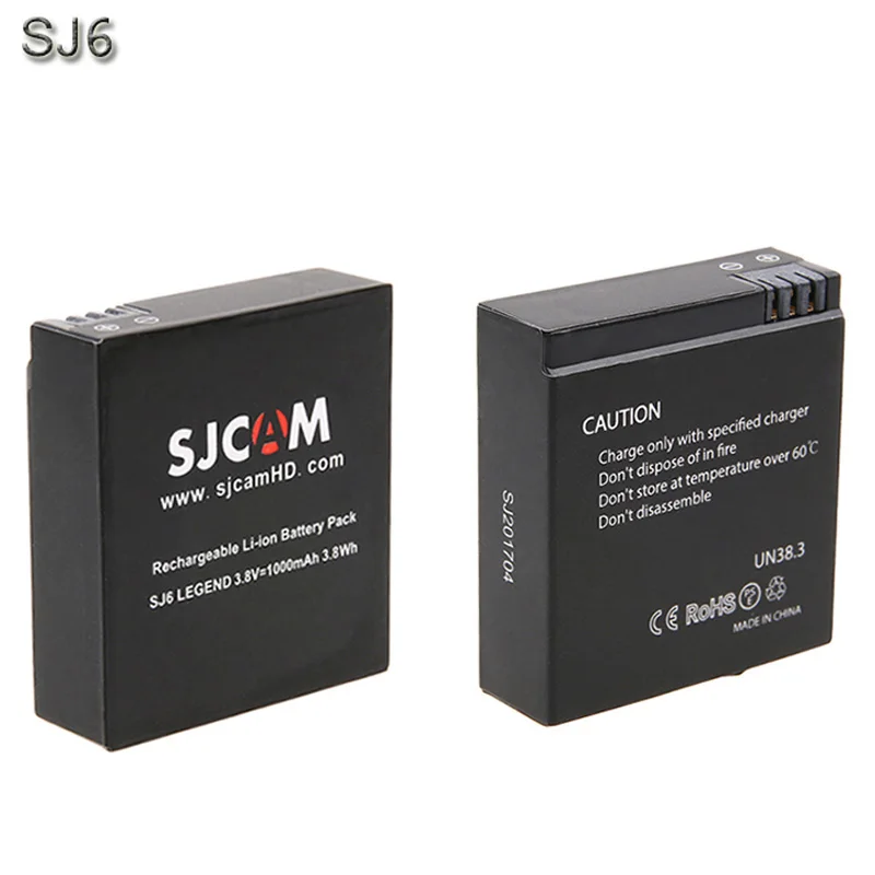 

2ps Original SJCAM Brand 3.8V 1000mAh 3.7Wh Li-ion Battery Black for SJCAM SJ6 LEGEND Sport Camera DV