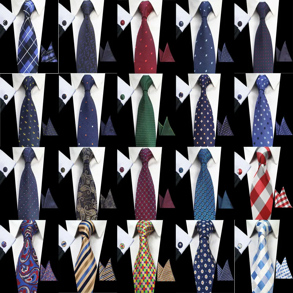 GL21-42 HOT Mens 100% Silk Tie Handkerchief Cufflinks Set Dots Plaids Pocket Squares Ties Sets For Suits Jackets Wedding Party
GL21-42 HOT Mens 100% Silk Tie Handkerchief Cufflinks Set Dots Plaids Pocket Squares Ties Sets For Suits Jackets Wedding Party
