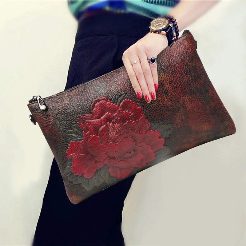 National Style Flower Pattern Clutch Wallet Genuine Leather Vintage Long Purse Fashion Women Party Shoulder Bag Crossbody Bags
National Style Flower Pattern Clutch Wallet Genuine Leather Vintage Long Purse Fashion Women Party Shoulder Bag Crossbody Bags