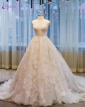 Waulizane Romantic Tulle Sweetheart Ball Gown Vestido De Noiva Luxury Lace Appliques 2018 Wedding Dresses Chapel Train Lace Up
Waulizane Romantic Tulle Sweetheart Ball Gown Vestido De Noiva Luxury Lace Appliques 2018 Wedding Dresses Chapel Train Lace Up