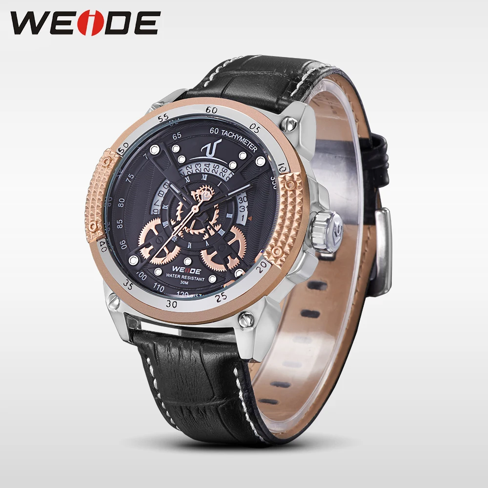 WEIDE casual genuine Luxury Watches Men Quartz sport Waterproof shocker Leather Strap Black Gold Fashion Wristwatch Relogio
WEIDE casual genuine Luxury Watches Men Quartz sport Waterproof shocker Leather Strap Black Gold Fashion Wristwatch Relogio