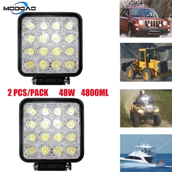 2PCS LED Spotlight 48W Square Car Lights Bar For Truck SUV Boating Hunting Fishing IP67 Waterproof LED Work Light Spot Lamp 
2PCS LED Spotlight 48W Square Car Lights Bar For Truck SUV Boating Hunting Fishing IP67 Waterproof LED Work Light Spot Lamp