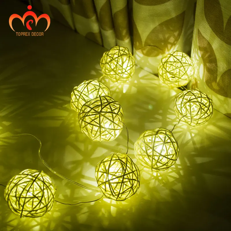 Toprex 3M length 30pcs rattan ball LED copper string festival light DIY home decoration wedding fairy lights batteries operated
Toprex 3M length 30pcs rattan ball LED copper string festival light DIY home decoration wedding fairy lights batteries operated