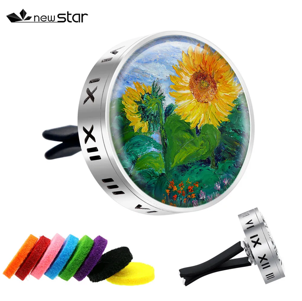 Famous Sunflower Painting Enamel Art Essential Oil Car Diffuser Locket Roman Number Auto Vent Aroma Diffuser Locket Clip
Famous Sunflower Painting Enamel Art Essential Oil Car Diffuser Locket Roman Number Auto Vent Aroma Diffuser Locket Clip