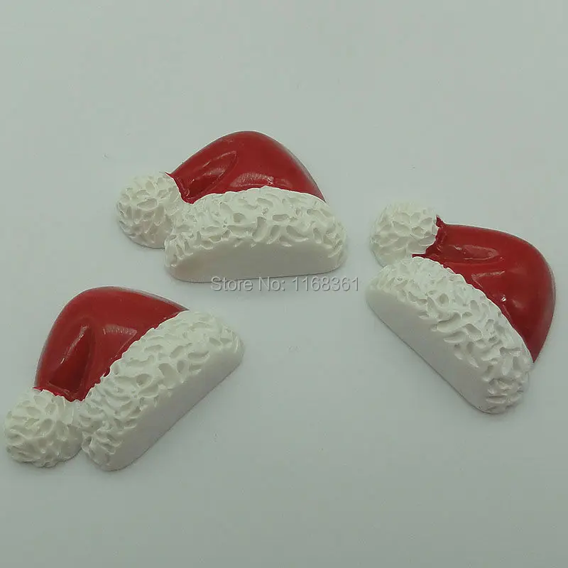 1pcs/lot resin flatback Christmas hat 32mm Cabochons Scrapbooking Hair Bow Center DIY Christmas decration C106-2