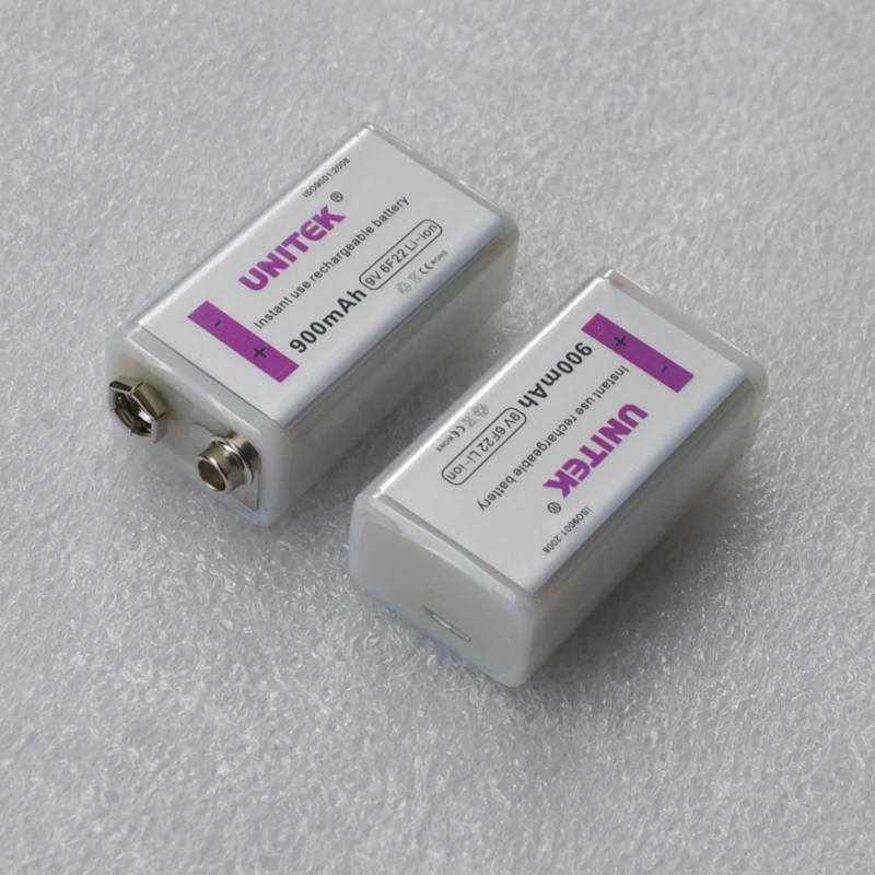 UNITEK 9V 6F22 USB rechargeable battery 900mAh li ion lithium ion cell for wireless microphone Guitar EQ smoke alarm multimeter
UNITEK 9V 6F22 USB rechargeable battery 900mAh li ion lithium ion cell for wireless microphone Guitar EQ smoke alarm multimeter