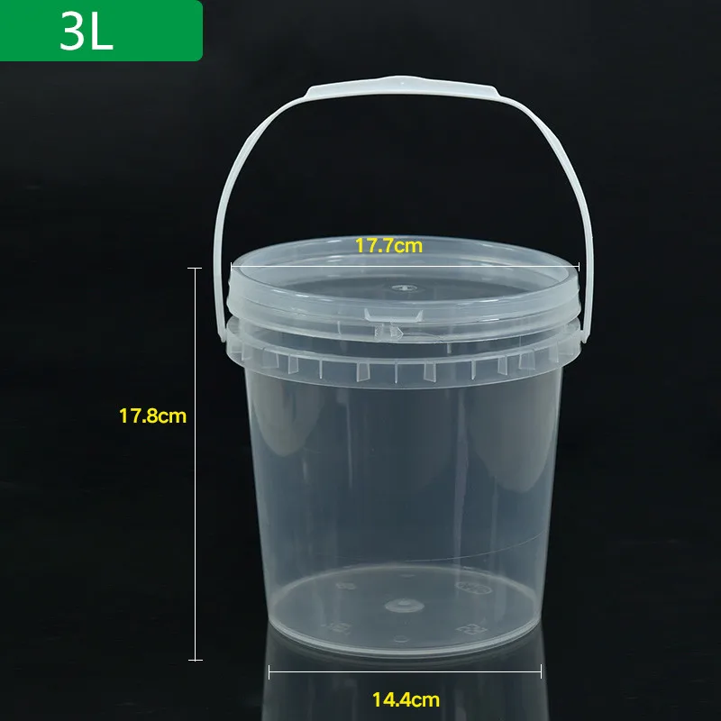 3L plastic bucket with Handle Food Grade Multifunction container for Food Paint glue Empty Plastic Packaging bottle
3L plastic bucket with Handle Food Grade Multifunction container for Food Paint glue Empty Plastic Packaging bottle