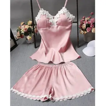 2PCS Women Sexy Lingerie Sleepwear Set Satin Babydoll Lace Robes Sleep Pajamas Set Shorts Sleeveless Shirts
2PCS Women Sexy Lingerie Sleepwear Set Satin Babydoll Lace Robes Sleep Pajamas Set Shorts Sleeveless Shirts
