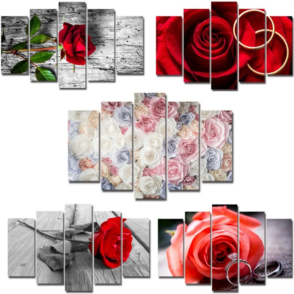 Modern 5 pieces canvas painting beautiful rose with love motif series wall mural picture art printing artwork for living room
Modern 5 pieces canvas painting beautiful rose with love motif series wall mural picture art printing artwork for living room