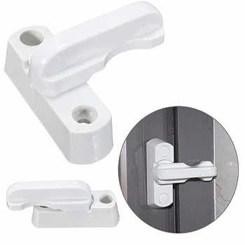 

1 PCS Window Door Lock Sash Security Swing Lock Latch Home Housing Safely Opening + Closing Handle Lock Plastic White