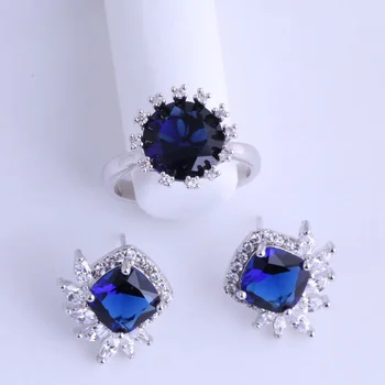 Lrregular Style Blue Crystal & Cubic Zirconia Silver Color Ring & Stud Earring Jewelry Sets for Wedding JS012
Lrregular Style Blue Crystal & Cubic Zirconia Silver Color Ring & Stud Earring Jewelry Sets for Wedding JS012