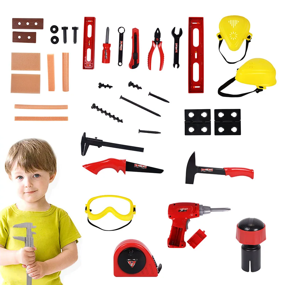 69 Pieces Kids Pretend Play Toy Repair Tool Toys Set Educational Construction Accessories with Storage Bag Set
69 Pieces Kids Pretend Play Toy Repair Tool Toys Set Educational Construction Accessories with Storage Bag Set