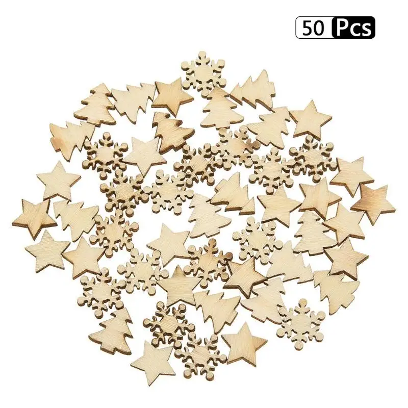 50pcs Natural Wood Christmas Tree Snowflakes Pendant 2019 DIY Xmas Hang Star Table Decor Festive New Year Decoration Supplies
50pcs Natural Wood Christmas Tree Snowflakes Pendant 2019 DIY Xmas Hang Star Table Decor Festive New Year Decoration Supplies