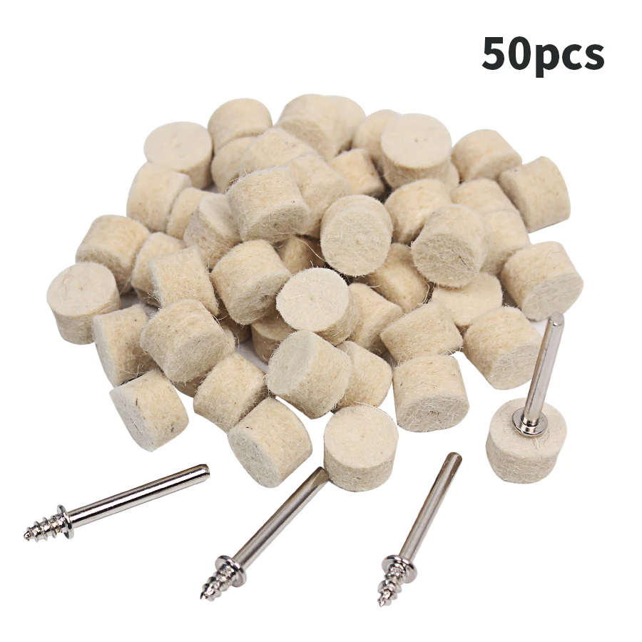 50Pcs 13mm Wool Felt Polishing Buffing Wheel Grinding Polishing Pad+4Pcs 3.0mm Shanks for Dremel Rotary Tool Dremel Accessories
50Pcs 13mm Wool Felt Polishing Buffing Wheel Grinding Polishing Pad+4Pcs 3.0mm Shanks for Dremel Rotary Tool Dremel Accessories