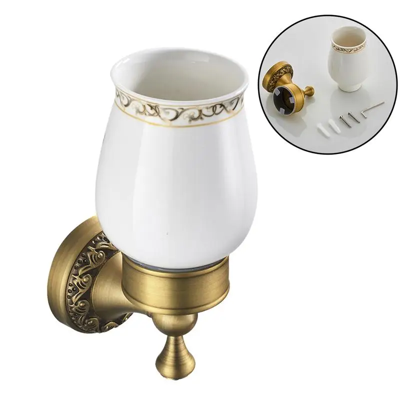 Vintage Antique Copper Single Cup Holder Wall Mounted Toothbrush Tumbler Rack Ceramic Cups Shelf For Home Bathroom Hotel
Vintage Antique Copper Single Cup Holder Wall Mounted Toothbrush Tumbler Rack Ceramic Cups Shelf For Home Bathroom Hotel