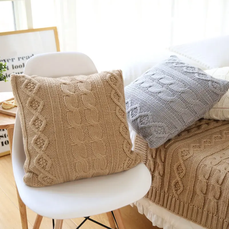 Knitted Cushion Cover Vintage Nordico Coffee Ivory Grey Coffee Pillow Case Fashion 45cm*45cm 3 colors for choose
Knitted Cushion Cover Vintage Nordico Coffee Ivory Grey Coffee Pillow Case Fashion 45cm*45cm 3 colors for choose
