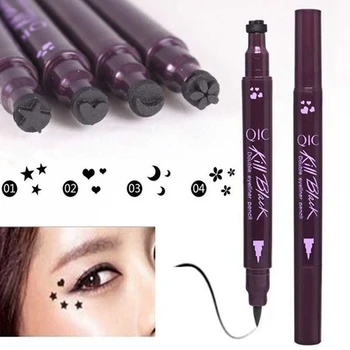 Double-head Black Liquid Eyeliner Pencil Easy to Wear Makeup Star Heart Moon Flower Stamp Waterproof Mark Seal Tattoo Eye Liner
Double-head Black Liquid Eyeliner Pencil Easy to Wear Makeup Star Heart Moon Flower Stamp Waterproof Mark Seal Tattoo Eye Liner