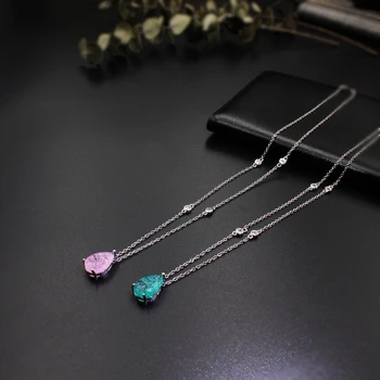 Crystal glass Fusion stone Water Drop Pendant Necklaces with Milky green or pink cubic zirconia fashion jewelry for women Gifts
Crystal glass Fusion stone Water Drop Pendant Necklaces with Milky green or pink cubic zirconia fashion jewelry for women Gifts