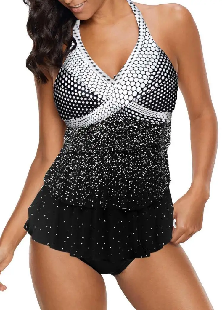 Print Tankini Set Plus Size Swimsuit Twist Polka Dot Large Sizes Swimwear Retro Halter Ruffled Female Beach Swimming Suit 2019
Print Tankini Set Plus Size Swimsuit Twist Polka Dot Large Sizes Swimwear Retro Halter Ruffled Female Beach Swimming Suit 2019