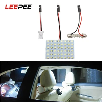 LEEPEE LED Car Dome Lights Panel Lamps Festoon Interior Roof Bulbs 1210 48 SMD T10 White Auto Reading Lamp Car Styling
LEEPEE LED Car Dome Lights Panel Lamps Festoon Interior Roof Bulbs 1210 48 SMD T10 White Auto Reading Lamp Car Styling