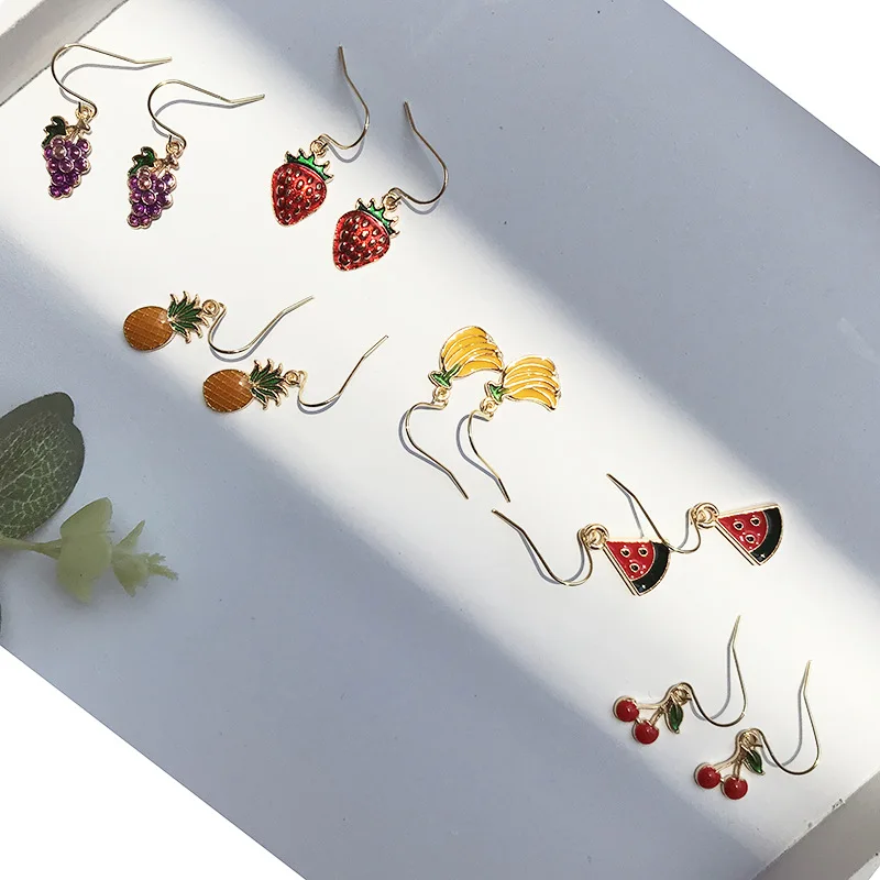 Personality Interest Fruit Earrings for Women Watermelon Lemon Strawberry Summer Cherry Earrings
Personality Interest Fruit Earrings for Women Watermelon Lemon Strawberry Summer Cherry Earrings