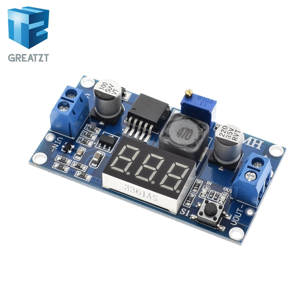GREATZT LM2596 BUCK 3A DC-DC Voltage Adjustable Step-Down Power Module + Blue LED Voltmeter
GREATZT LM2596 BUCK 3A DC-DC Voltage Adjustable Step-Down Power Module + Blue LED Voltmeter