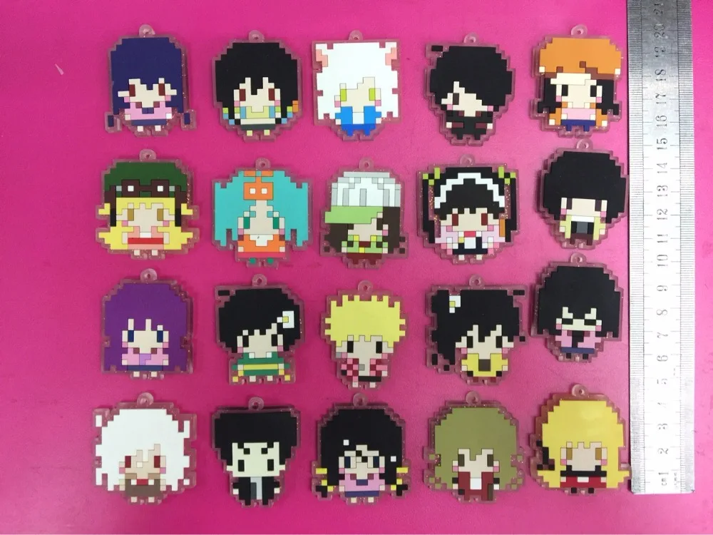 20 Pcs/set Anime Nisemonogatari pvc figure toy Rubber phone strap/Keychain picture element Pixels pendant toys for gifts
20 Pcs/set Anime Nisemonogatari pvc figure toy Rubber phone strap/Keychain picture element Pixels pendant toys for gifts