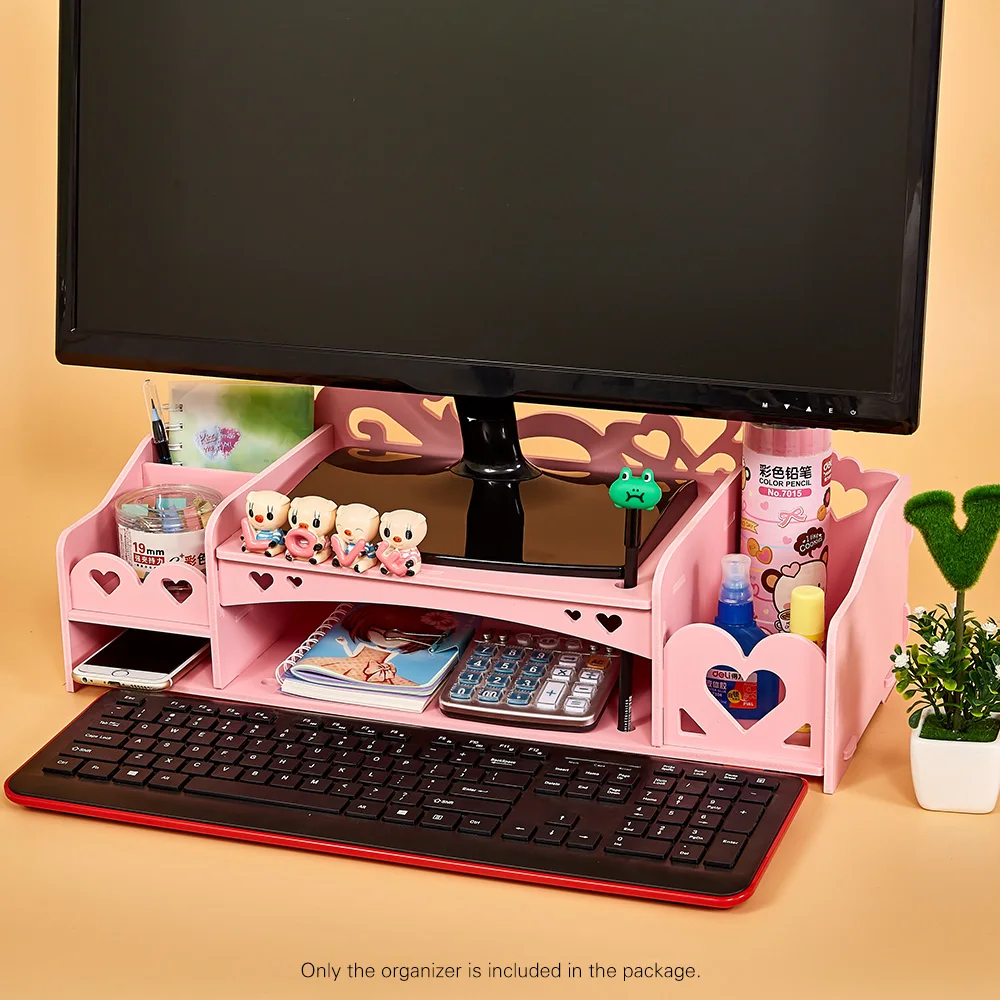 2019 Wooden Desk Organizer Monitor Stand Riser Computer With Stationeries Storage Slots For Office Supplies School From Baolv 38 06