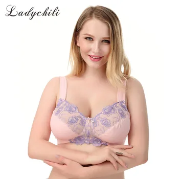 Ladychili Women Intimates Full Cup Pink Bra Lace Flora Embroidery Ultra Thin Summer Wide Bra Large Breast Lingerie Bralette WW6
Ladychili Women Intimates Full Cup Pink Bra Lace Flora Embroidery Ultra Thin Summer Wide Bra Large Breast Lingerie Bralette WW6