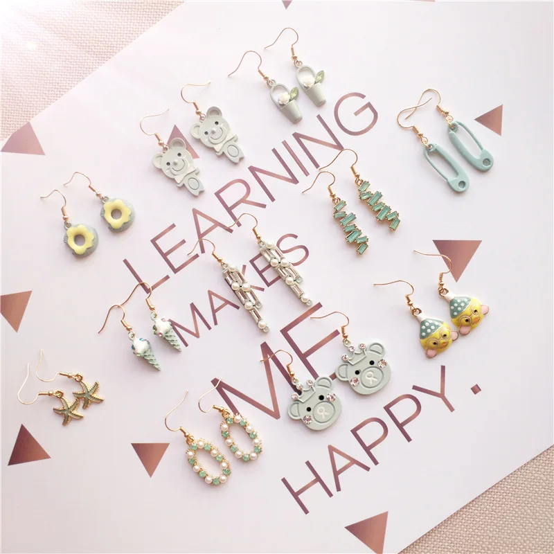 Women Cartoon Bear Ice Cream Starfish Donut Duck Pins Drop Dangle Earring Korea Handmade Fashion Jewelry Holiday-JQD5
Women Cartoon Bear Ice Cream Starfish Donut Duck Pins Drop Dangle Earring Korea Handmade Fashion Jewelry Holiday-JQD5