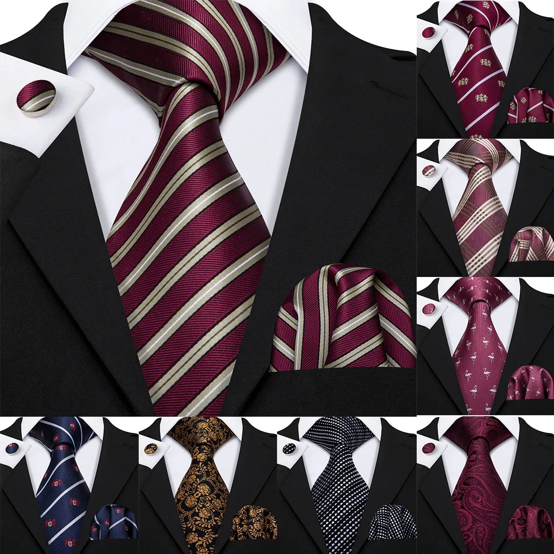 Barry.Wang Wedding Tie Hanky Cufflinks Sets Red Striped Gold Floral 100% Silk Tie 10 Colors Jacquard Woven Neck Ties For Men
Barry.Wang Wedding Tie Hanky Cufflinks Sets Red Striped Gold Floral 100% Silk Tie 10 Colors Jacquard Woven Neck Ties For Men