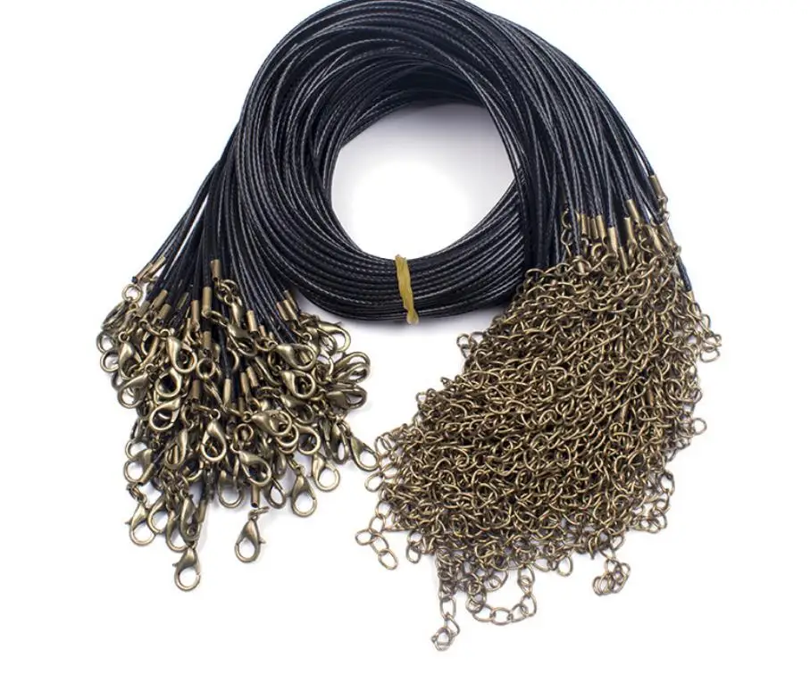 1.5mm black Wax Leather Cord Rope Necklace 45cm Chain Gold ancient bronze Lobster Clasp DIY Jewelry Accessories Wholesale
1.5mm black Wax Leather Cord Rope Necklace 45cm Chain Gold ancient bronze Lobster Clasp DIY Jewelry Accessories Wholesale