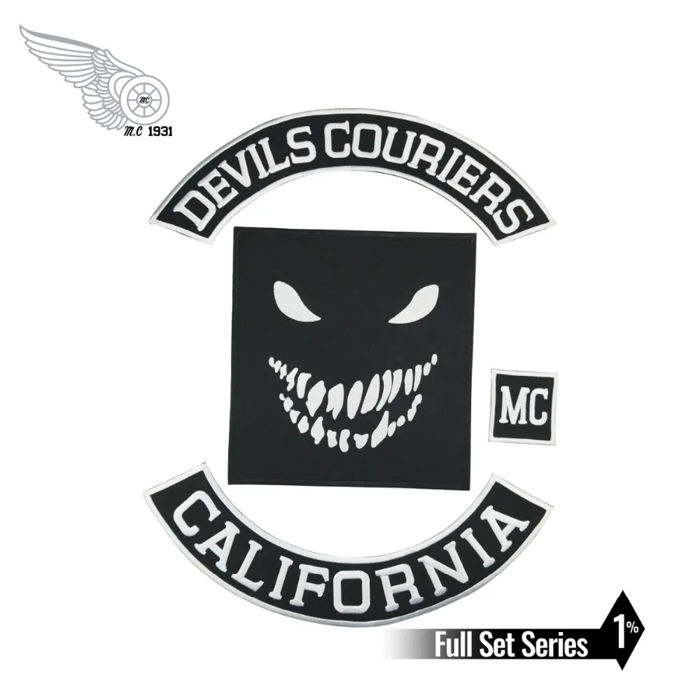 Курьерская куртка Devils California с вышивкой MC термоклейкая нашивка на спине куртки